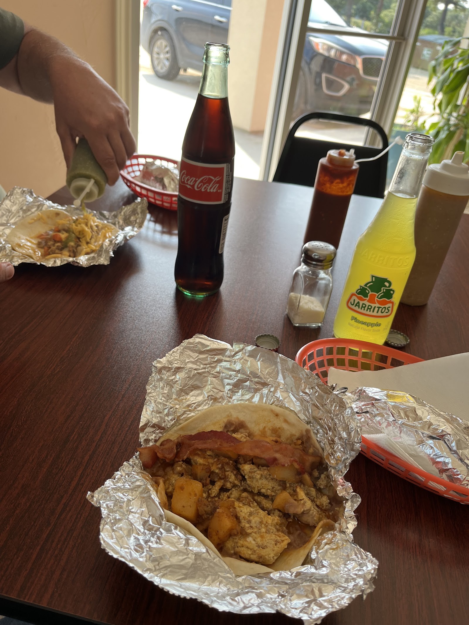 Tacos with three salsa varieties